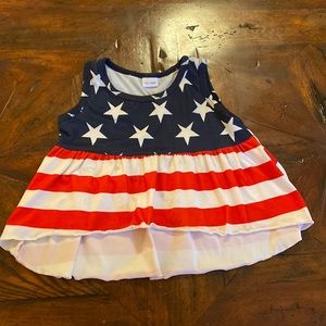 USA 🇺🇸 Patriotic Swing Tank Girls 12-18 Months, Red White Blue, 4th of July